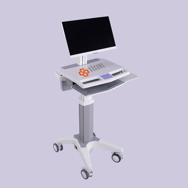 安全なモバイルラップトップコンピュータワークステーションカート